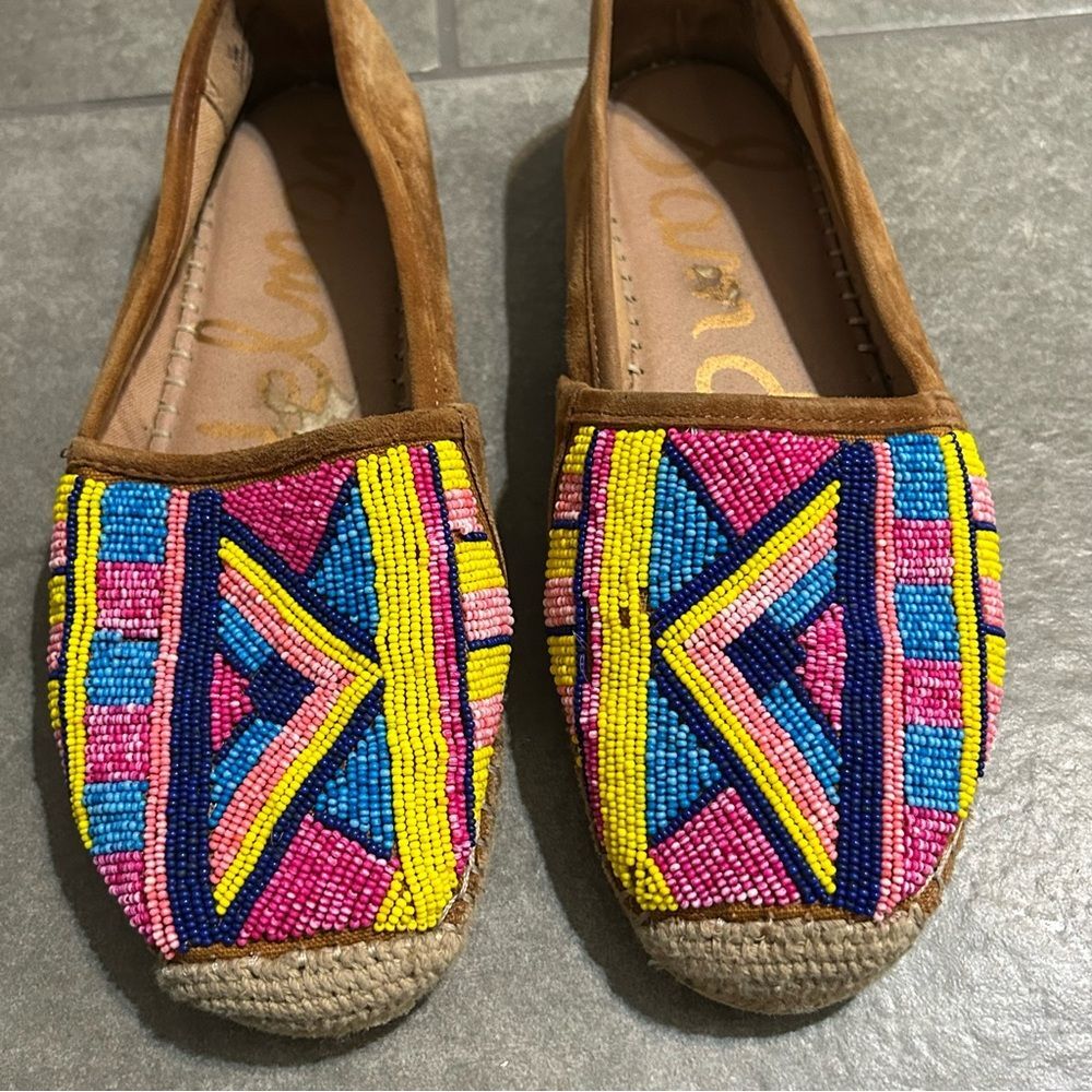 Sam Edelman Maris Vibrant Beaded Suede Espadrille Flats Women’s Shoe Size 7.5 - Picture 3 of 10